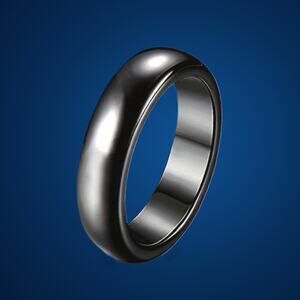 Hematite Stone Magnetic Ring Band Size 6